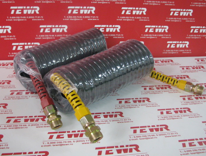 Шланг пневм. п/прицепа (желтый/красный) (d=22мм, L =5,5 м) 5410-5009052-5,5